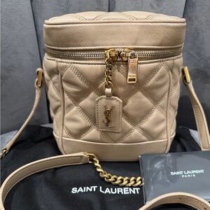YVES SAINT LAURENT 80s Vanity Bag in Beige
